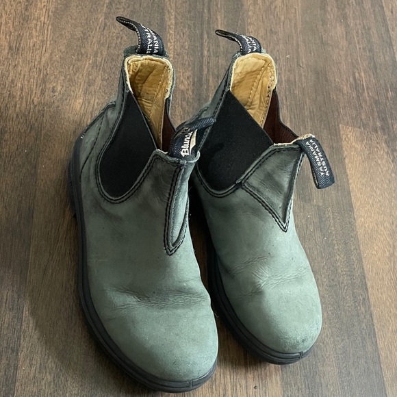 Blundstone Rustic Olive Green Leather Child Boots Size 12 - Picture 3 of 13